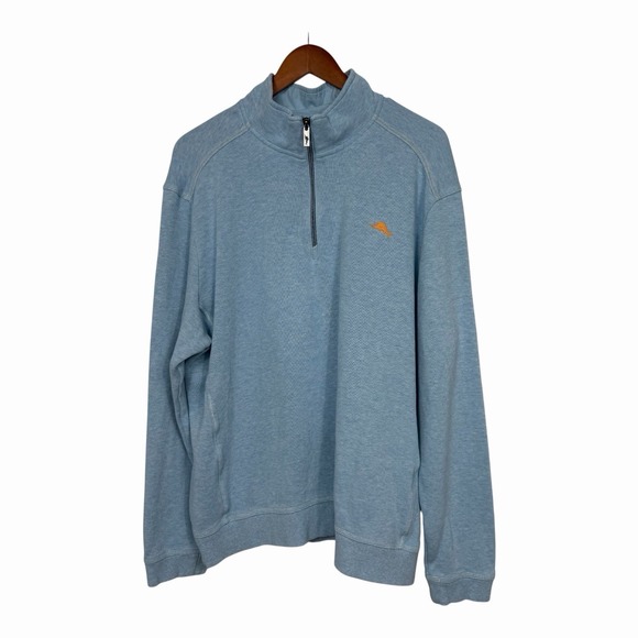 Tommy Bahama Other - Tommy Bahama Mens XL Tall Blue Quarter Zip Pullover Sweatshirt‎ Cotton